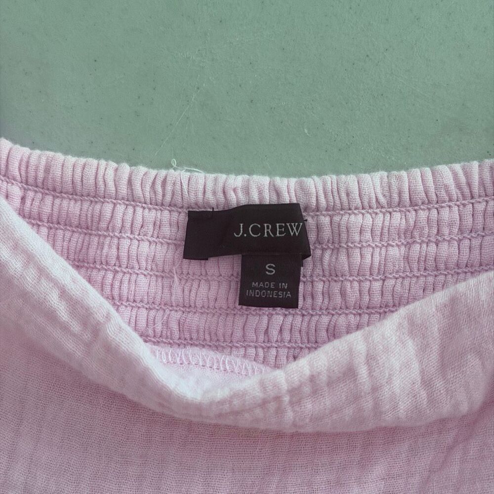 J. Crew Soft Gauze Frosty Lavender Pink Puff Long Sleeve Mini Dress Size S View 6